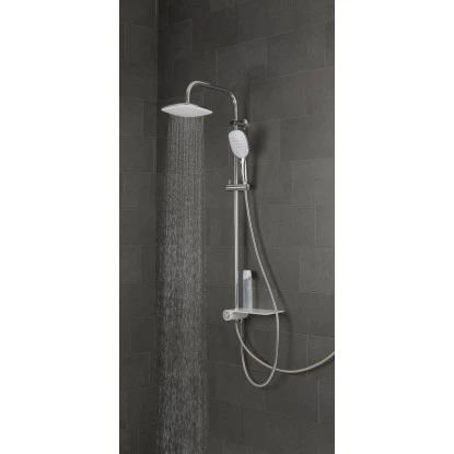 Schütte Überkopf-Brauseset Aquastar Umsteller Seitlich Chrom-Weiß 4 Schütte Überkopf-Brauseset Aquastar Umsteller Seitlich Chrom-Weiß – Bild 2