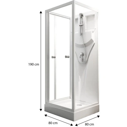 Schulte Komplettduschkabine Juist Mit Schiebetür Weiß 190x80x80 Cm 5 Schulte Komplettduschkabine Juist Mit Schiebetür Weiß 190x80x80 Cm – Bild 3