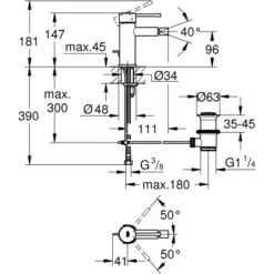 Grohe Essence Einhand-Bidet Batterie, 12,5mm (1/2") 7 Grohe Essence Einhand-Bidet Batterie, 12,5mm (1/2") -Grohe Verkäufe 2025 4005176307171 4520 3