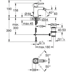 Grohe Einhand-Bidet Batterie Grandera 12,5 Mm (1/2") 7 Grohe Einhand-Bidet Batterie Grandera 12,5 Mm (1/2") -Grohe Verkäufe 2025 4005176930652 4520 3