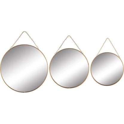 Wandspiegel-Set Safari Lodge Metall Gold 3-tgl. 3 Wandspiegel-Set Safari Lodge Metall Gold 3-tgl.