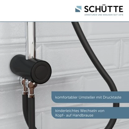 Schütte Überkopfbrause-Set Matao Rain Chrom-Schwarz Matt 10 Schütte Überkopfbrause-Set Matao Rain Chrom-Schwarz Matt – Bild 8