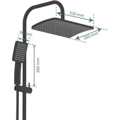 Schütte Duschsystem Mallorca Mit Kopf-und Handbrause Ohne Armatur Schwarz Matt 6 Schütte Duschsystem Mallorca Mit Kopf-und Handbrause Ohne Armatur Schwarz Matt – Bild 4