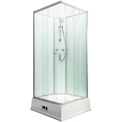 Schulte Komplettduschkabine Korfu II Mit Boiler Pumpe Alu-Natur Hellgrün 4 Schulte Komplettduschkabine Korfu II Mit Boiler Pumpe Alu-Natur Hellgrün – Bild 2