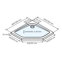 Schulte Duschwanne Fünfeck Extra-flach Alpinweiß Inkl. Füße & Ablauf 100x100 Cm -Grohe Verkäufe 2025 4060991010781 2053 3