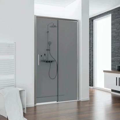 Schulte 2-tlg. Schiebetür Kristall/Trend Festelement Li. Chromoptik 140x200 Cm 3 Schulte 2-tlg. Schiebetür Kristall/Trend Festelement Li. Chromoptik 140x200 Cm