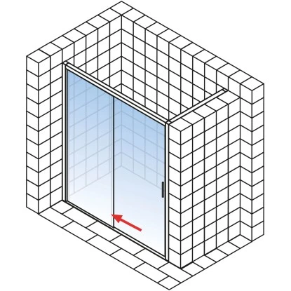 Schulte 2-tlg. Schiebetür Kristall/Trend Festelement Li. Chromoptik 140x200 Cm 6 Schulte 2-tlg. Schiebetür Kristall/Trend Festelement Li. Chromoptik 140x200 Cm – Bild 4