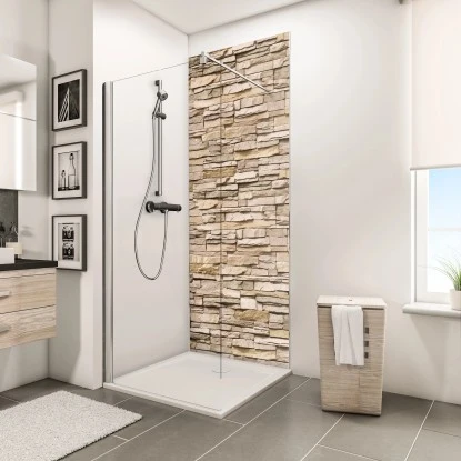 Schulte ExpressPlus DecoDesign Duschrückwand Dekor Verblender-Hell 210x100cm 4 Schulte ExpressPlus DecoDesign Duschrückwand Dekor Verblender-Hell 210x100cm – Bild 2