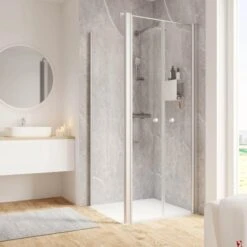 Schulte ExpressPlus Pendeltür Und Seitenwand Garant 2.0 Alu-Natur 200 Cm X 90 Cm