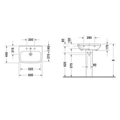 Duravit Waschbecken 60 Cm Durastyle Weiß 7 Duravit Waschbecken 60 Cm Durastyle Weiß -Grohe Verkäufe 2025 415414 1709 skizze 2