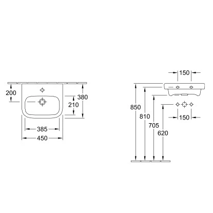 Villeroy & Boch Handwaschbecken 45 Cm Architectura Weiß 4 Villeroy & Boch Handwaschbecken 45 Cm Architectura Weiß – Bild 2