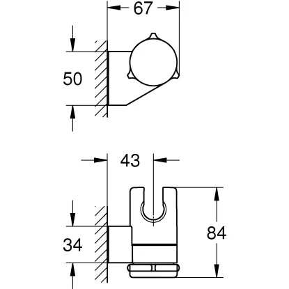 Grohe QuickFix Wandbrausehalter Vitalio Universal 4 Grohe QuickFix Wandbrausehalter Vitalio Universal – Bild 2