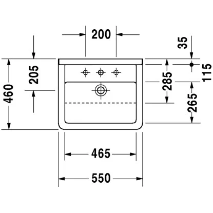 Duravit Einbauwaschbecken Starck 3 55 Cm Weiß WG Halbeinbauwaschtisch + Hahnloch 4 Duravit Einbauwaschbecken Starck 3 55 Cm Weiß WG Halbeinbauwaschtisch + Hahnloch – Bild 2