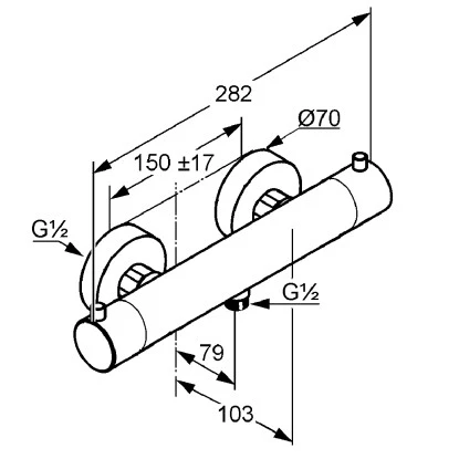 Kludi Thermostat Duscharmatur Objekta DN 15 Chrom 4 Kludi Thermostat Duscharmatur Objekta DN 15 Chrom – Bild 2