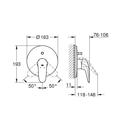 Grohe Einhand-Wannenbatterie Eurostyle Chrom 4 Grohe Einhand-Wannenbatterie Eurostyle Chrom – Bild 2
