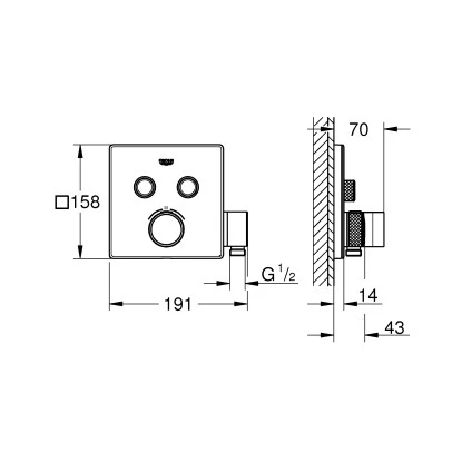 Grohe Thermostat Grohtherm SmartControl 2 Absperrventile Chrom Mit Brausehalter 5 Grohe Thermostat Grohtherm SmartControl 2 Absperrventile Chrom Mit Brausehalter – Bild 3