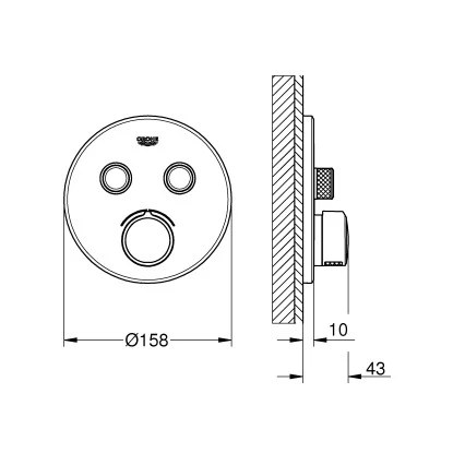 Grohe Unterputzmischer SmartControl Mit 2 Absperrventilen Chrom Rund 4 Grohe Unterputzmischer SmartControl Mit 2 Absperrventilen Chrom Rund – Bild 2