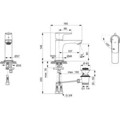 Ideal Standard Waschtischarmatur Connect Air Slim BlueStart Brushed Gold -Grohe Verkäufe 2025 612406 3049 4