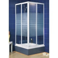 Schulte Eckdusche Sunny Mit Querstreifen 90 X 90 Cm 2-teilig Variabel Alu Natur -Grohe Verkäufe 2025 677858 1884 1