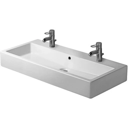 Duravit Waschbecken Vero 100 Cm Weiß Mit Überlauf + 2 Hahnlöchern 3 Duravit Waschbecken Vero 100 Cm Weiß Mit Überlauf + 2 Hahnlöchern