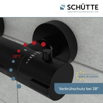 Schütte Thermostat Badewannenarmatur London Schwarz Matt 13 Schütte Thermostat Badewannenarmatur London Schwarz Matt – Bild 11