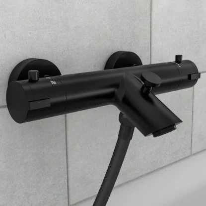 Schütte Thermostat Badewannenarmatur London Schwarz Matt 7 Schütte Thermostat Badewannenarmatur London Schwarz Matt – Bild 5