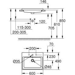 Grohe Einbauwaschtisch Cube Keramik 60 Cm Alpinweiß Hahnloch Überlauf PureGuard 7 Grohe Einbauwaschtisch Cube Keramik 60 Cm Alpinweiß Hahnloch Überlauf PureGuard -Grohe Verkäufe 2025 779001 4520 3