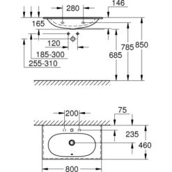 Grohe Waschtisch Essence 80 Cm Mit Hahnloch Und Überlauf PureGuard 7 Grohe Waschtisch Essence 80 Cm Mit Hahnloch Und Überlauf PureGuard -Grohe Verkäufe 2025 779014 4520 3