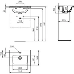 Ideal Standard Möbelwaschtisch I.life S 51 Cm Weiß -Grohe Verkäufe 2025 8014140491705 3049 VM 08