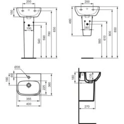 Ideal Standard Handwaschbecken I.life A 40 Cm Weiß -Grohe Verkäufe 2025 8014140515272 3049 VM 09