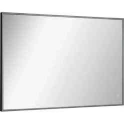 Fackelmann Rahmenspiegel Mit Licht Eckig 100 Cm X 68 Cm Schwarz