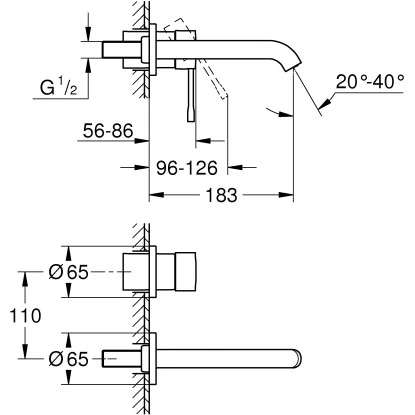 Grohe 2-Loch-Waschtischbatterie Essence Hard Graphite 4 Grohe 2-Loch-Waschtischbatterie Essence Hard Graphite – Bild 2