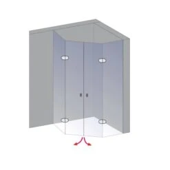 Schulte Fünfeckdusche Davita 4-teilig Echtglas Chrom -Grohe Verkäufe 2025 883064 4081 3