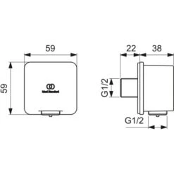 Ideal Standard Brauseschlauchanschluss Idealrain Atelier Grey Eckig Aufputz -Grohe Verkäufe 2025 887958 3049 6