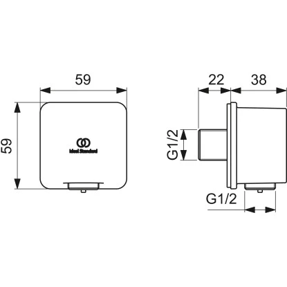 Ideal Standard Brauseschlauchanschluss Idealrain Atelier Chrom Eckig Aufputz 14 Ideal Standard Brauseschlauchanschluss Idealrain Atelier Chrom Eckig Aufputz – Bild 12