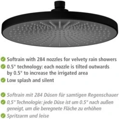 Wenko Regenduschkopf Ultimate Shower Schwarz/Grau Ø 25 Cm -Grohe Verkäufe 2025 903630 1068 04