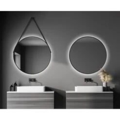 DSK Design LED-Lichtspiegel Silver Barbier Ø 80 Cm Schwarz Matt Rund -Grohe Verkäufe 2025 931351 2963 4