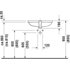 Duravit Einbauwaschbecken D-Code 59 Cm Mit Überlauf -Grohe Verkäufe 2025 946927 4123 033856v