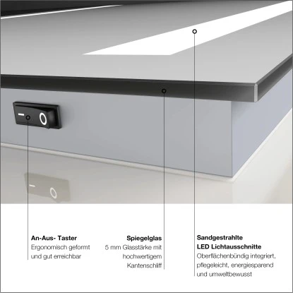 DSK Design LED-Lichtspiegel Silver Dream 50 Cm X 70 Cm 4 DSK Design LED-Lichtspiegel Silver Dream 50 Cm X 70 Cm – Bild 2