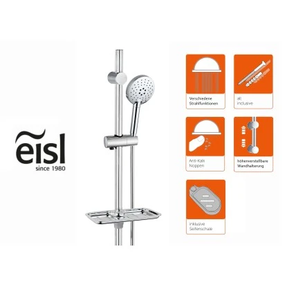 Eisl Stangenbrause-Set Rimini Chrom Mit Ablage 7 Eisl Stangenbrause-Set Rimini Chrom Mit Ablage – Bild 5