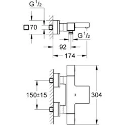 Grohe Wannen-Thermostat Grohtherm Cube 9 Grohe Wannen-Thermostat Grohtherm Cube -Grohe Verkäufe 2025 nnenthermostat mazeichnung
