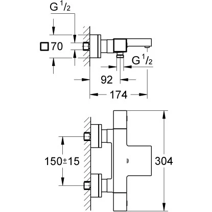 Grohe Wannen-Thermostat Grohtherm Cube 6 Grohe Wannen-Thermostat Grohtherm Cube – Bild 4