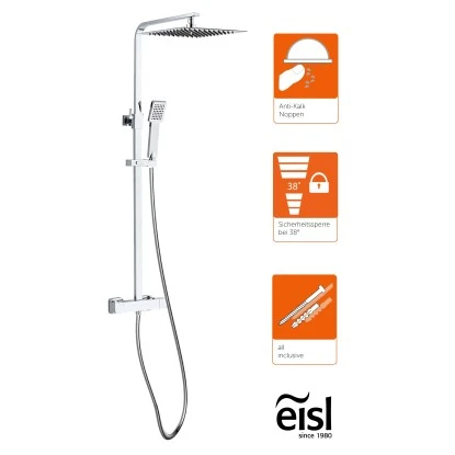 Eisl Überkopfbrause-Set Calvino Chrom Mit Thermostatarmatur 6 Eisl Überkopfbrause-Set Calvino Chrom Mit Thermostatarmatur – Bild 4