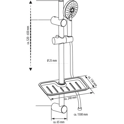 Eisl Stangenbrause-Set Rimini Chrom Mit Ablage 9 Eisl Stangenbrause-Set Rimini Chrom Mit Ablage – Bild 7